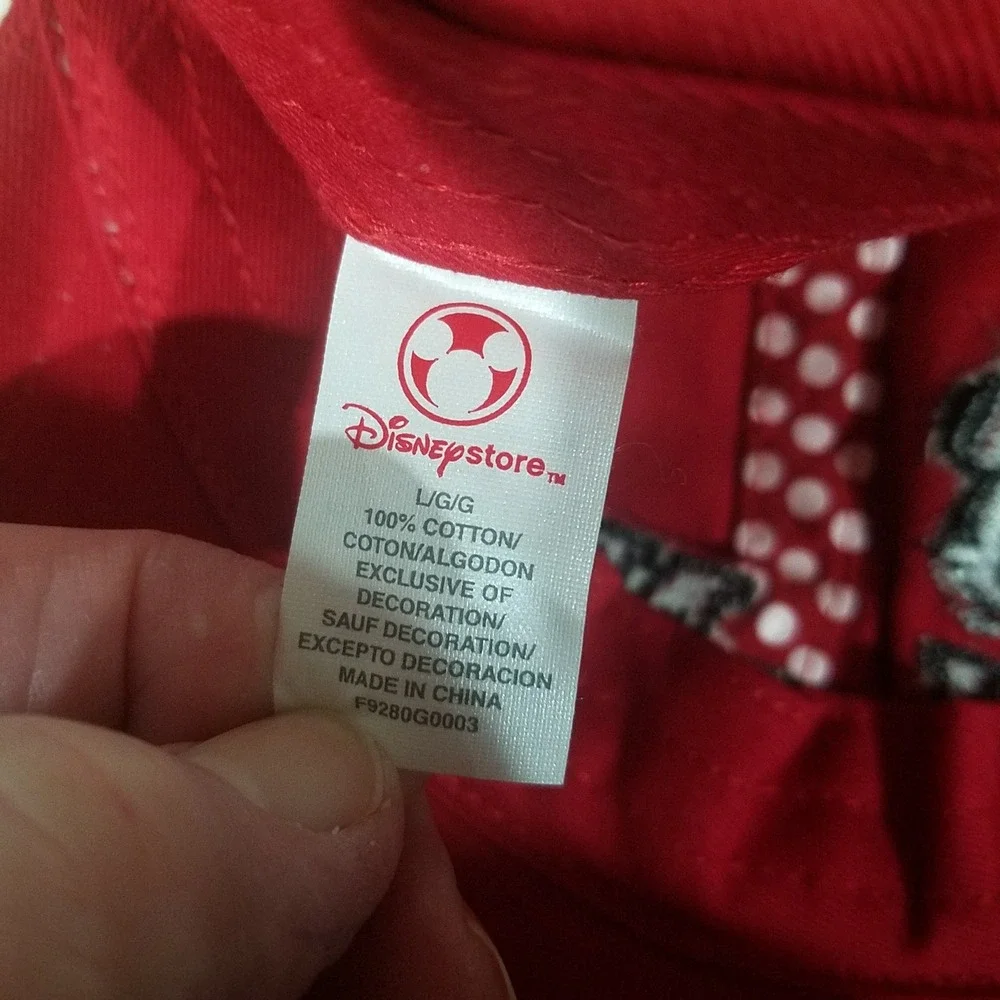 Disney Minnie Mouse Red Baseball Cap Large Adjustable‎ Embroidered Rhinestones